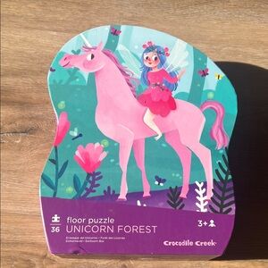 Unicorn Forest Floor Puzzle - Pink and Green Floor Puzzle
